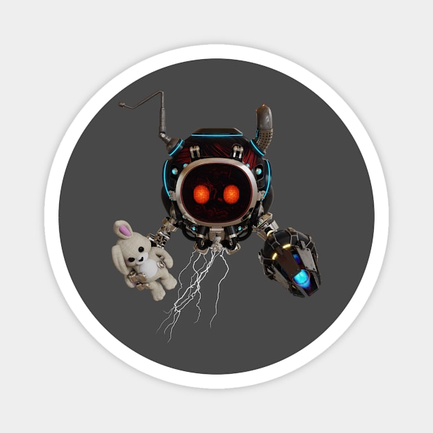 Evil Lightning Robot Magnet by ludacool